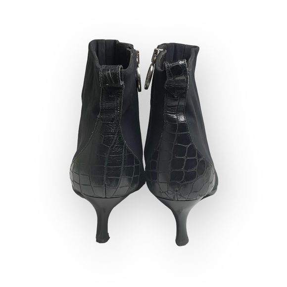 Donald Pliner ☀︎︎ Lola Kitten Heel Sock Ankle Booties ☀︎︎ Croc Embossed ☀︎︎ 7M - Picture 3 of 16